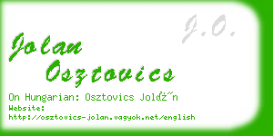 jolan osztovics business card